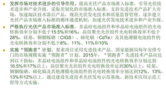 關于促進先進光伏技術產品應用和產業升級的意見　