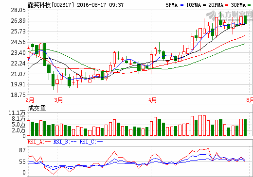 露笑科技：上半年凈利增長35% 10億設(shè)新能源汽車服務(wù)公司