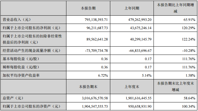 鵬輝能源主要會計數據和財務指標