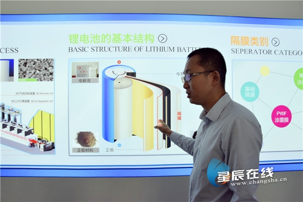 （鋰電池的基本結(jié)構(gòu)圖。以上圖均由 星辰全媒體記者 柳佳路/攝。）