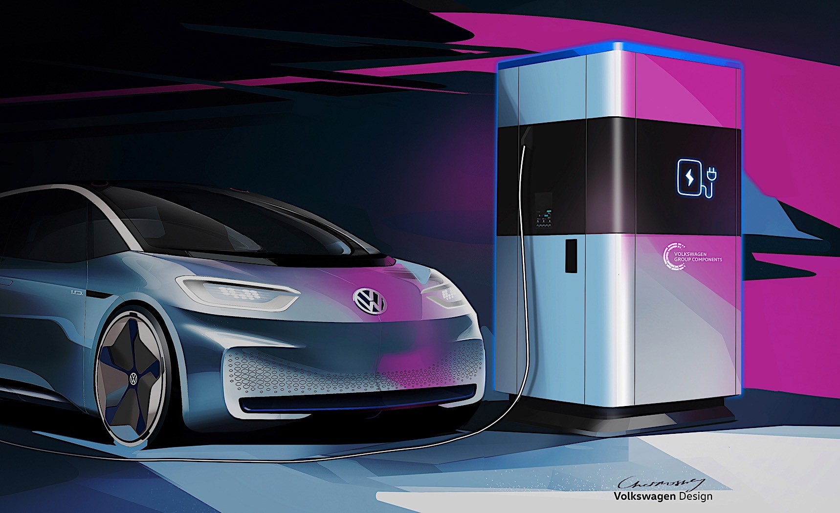 大眾推新型移動(dòng)充電站 可同時(shí)給4輛車充電