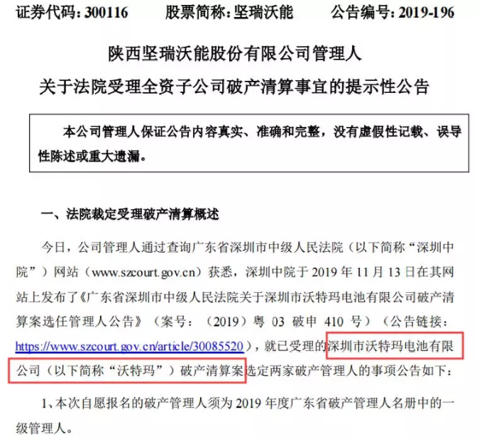 負(fù)債近200億！昔日鋰電巨頭破產(chǎn)清算 母公司市值暴跌85％！
