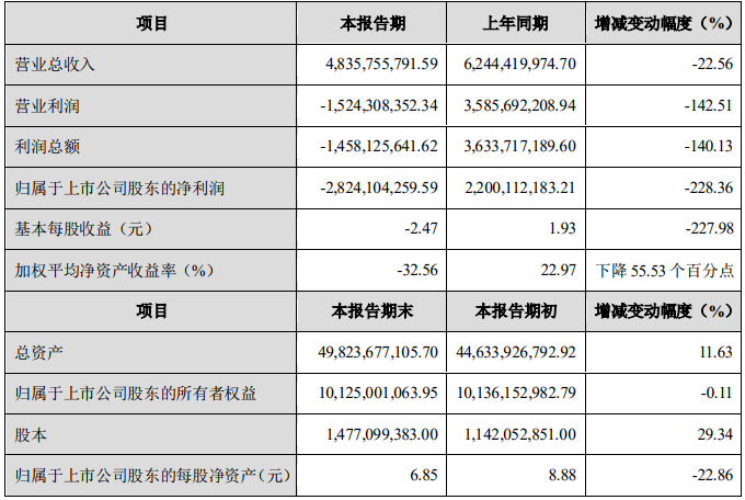 天齊鋰業(yè)2019年度主要財(cái)務(wù)數(shù)據(jù)和指標(biāo)（單位：元）