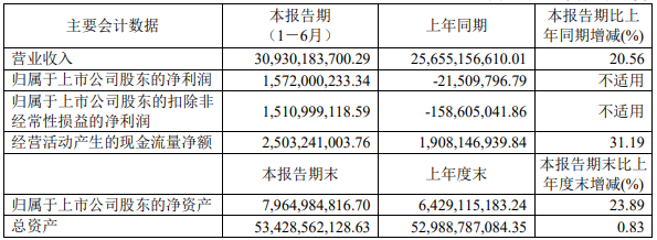 云天化相關(guān)業(yè)績(jī)數(shù)據(jù)（單位：元 幣種：人民幣）