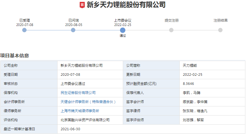 三元正極材料,天力鋰能,三元前驅體