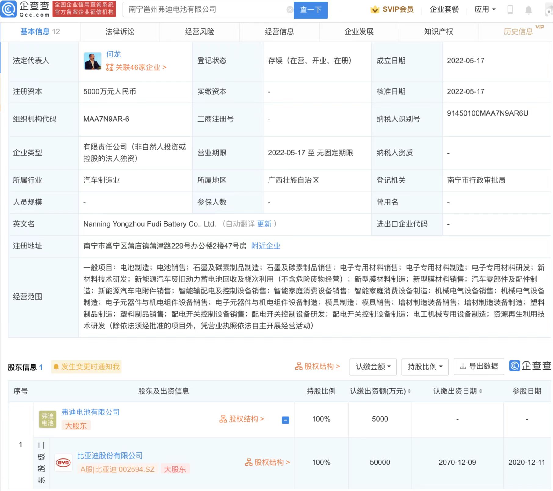 南寧邕州弗迪電池有限公司