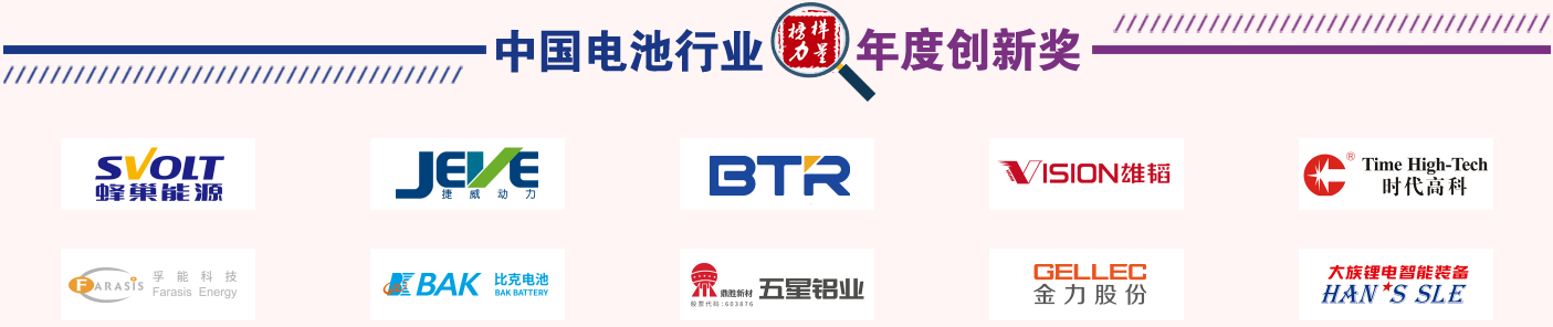 第12屆中國(guó)電池行業(yè)年度創(chuàng)新獎(jiǎng)獲獎(jiǎng)名單